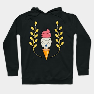 happy skull ice cream Hoodie